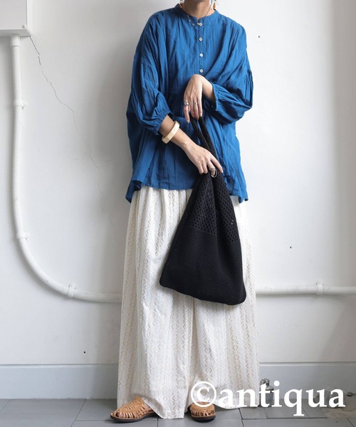 antiqua（アンティカ）の「ニットバッグ（トートバッグ・レディース・ブラック/ベージュ・FREE）」の6枚目の写真