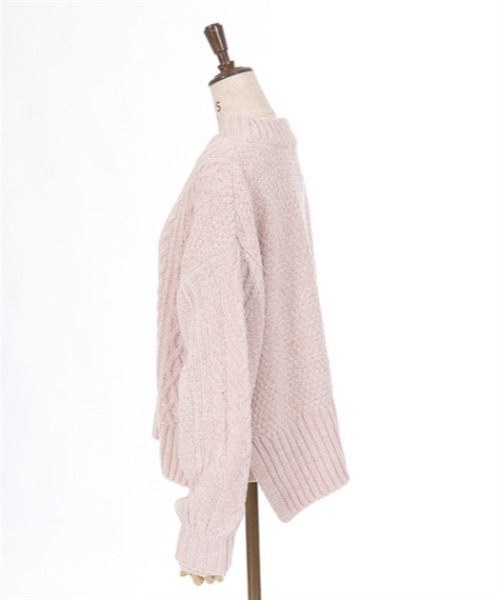 axes femme（アクシーズファム）の「ベロアモールニットプルオーバー（ニット/セーター・レディース・ピンク/ミント/グレイッシュベージュ/キナリ/サックスブルー・FREE）」の16枚目の写真