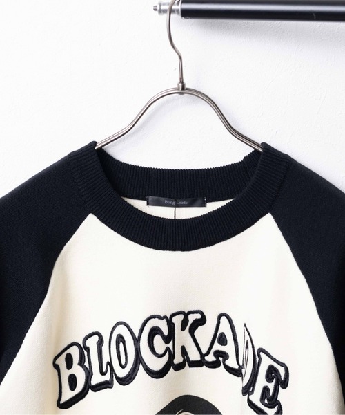 Bling Leads（ブリングリーズ）の「《Bling Leads》ラグランプリント刺繍クルー/N（Tシャツ/カットソー・メンズ・ブラック/アイボリー/ブラウン/チャコールグレー・FREE）」の7枚目の写真