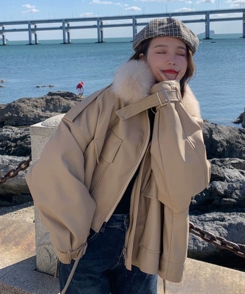 美品】2024 Loungedress フーディボアブルゾン LOUNGEDRESS（ラウンジ