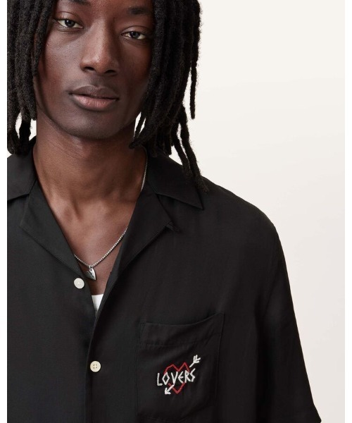 LOVERS EMBROIDERED RELAXED FIT SHIRT | LOVERS 刺繍 リラックス フィット シャツ（シャツ/ブラウス）｜ALLSAINTS（オールセインツ）