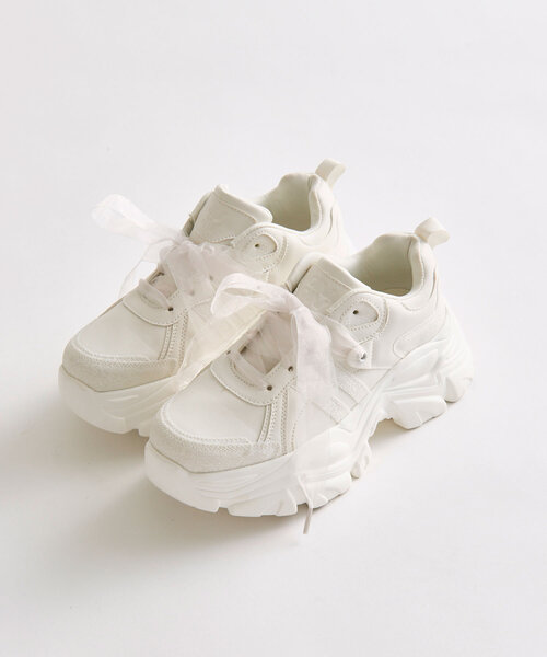 OLIVE des OLIVE(オリーブデオリーブ)の「オーガンリボン付き厚底スニーカー(その他シューズ・レディース・ホワイト/ブラック/サックスブルー・SMALL/MEDIUM/LARGE)」の21枚目の写真