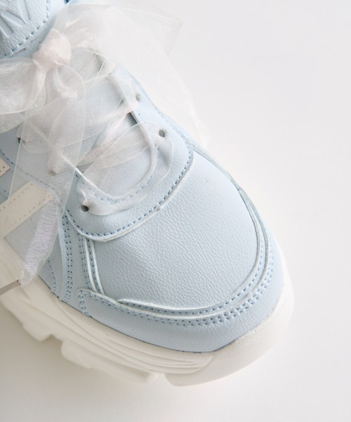 OLIVE des OLIVE(オリーブデオリーブ)の「オーガンリボン付き厚底スニーカー(その他シューズ・レディース・ホワイト/ブラック/サックスブルー・SMALL/MEDIUM/LARGE)」の11枚目の写真