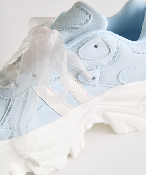 OLIVE des OLIVE(オリーブデオリーブ)の「オーガンリボン付き厚底スニーカー(その他シューズ・レディース・ホワイト/ブラック/サックスブルー・SMALL/MEDIUM/LARGE)」の12枚目の写真