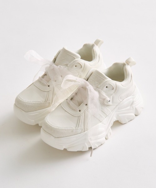 OLIVE des OLIVE(オリーブデオリーブ)の「オーガンリボン付き厚底スニーカー(その他シューズ・レディース・ホワイト/ブラック/サックスブルー・SMALL/MEDIUM/LARGE)」の19枚目の写真