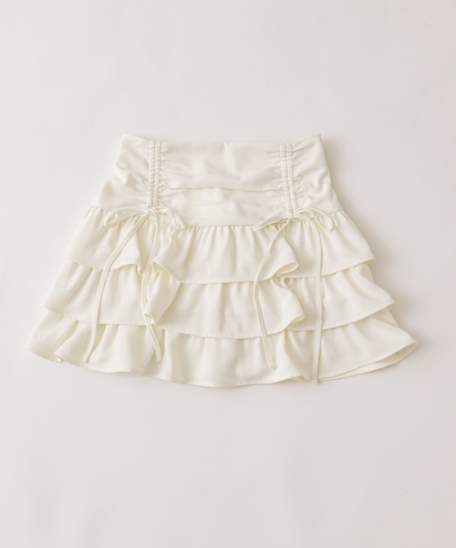 OLIVE des OLIVE（オリーブデオリーブ）の「ドロストティアードミニスカート（スカート・レディース・オフホワイト/ホワイト/ブルー系その他/チェック/ブラック系その他/スミクロ/チャコールグレー・FREE）」の11枚目の写真