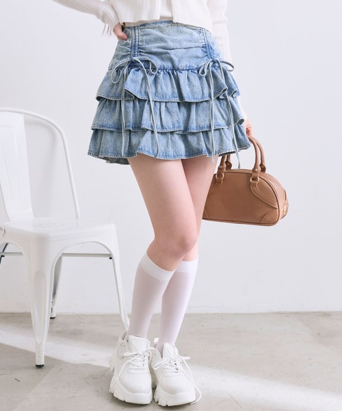 セール】ドロストティアードミニスカート（スカート）｜OLIVE