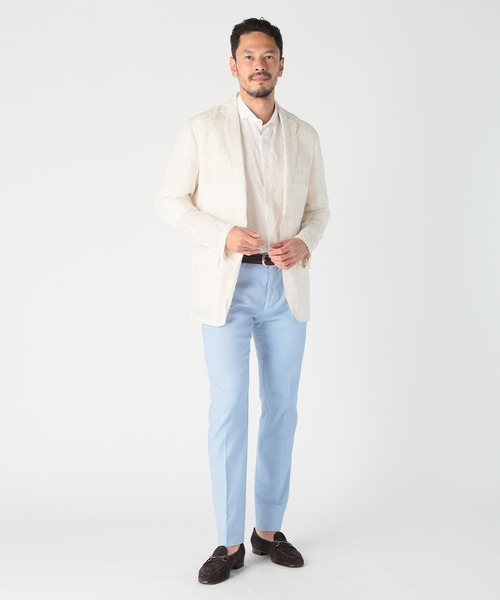 MEN'S BIGI(メンズビギ)の「市松柄ジャカードライトジャケット<ドライタッチ>(テーラードジャケット・メンズ・ホワイト/ネイビー・04/03/02/01)」の15枚目の写真