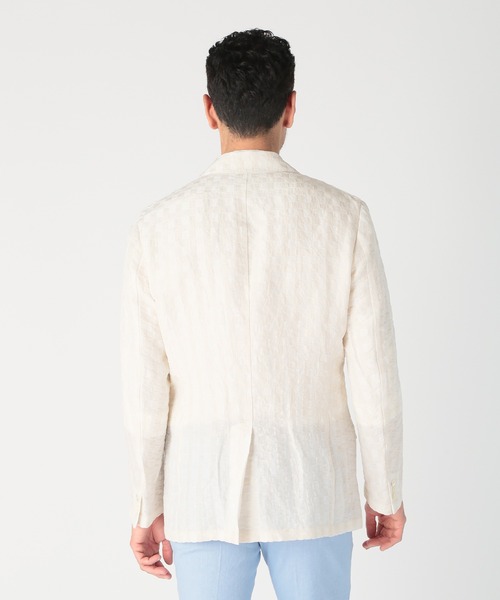 MEN'S BIGI(メンズビギ)の「市松柄ジャカードライトジャケット<ドライタッチ>(テーラードジャケット・メンズ・ホワイト/ネイビー・04/03/02/01)」の13枚目の写真