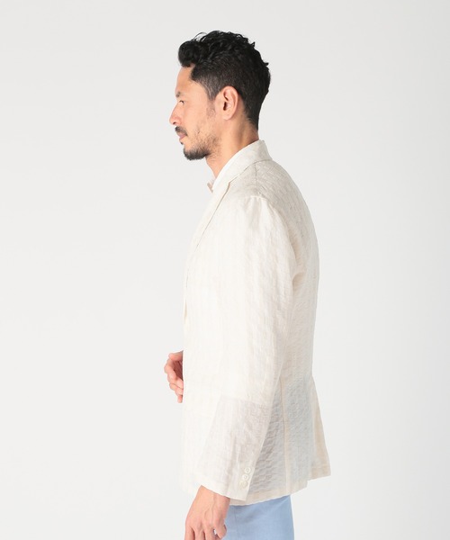 MEN'S BIGI(メンズビギ)の「市松柄ジャカードライトジャケット<ドライタッチ>(テーラードジャケット・メンズ・ホワイト/ネイビー・04/03/02/01)」の12枚目の写真