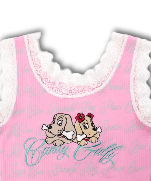 GALFY（ガルフィー）の「【GALFY/ガルフィー】ラブラブレースタンク（タンクトップ・レディース・ホワイト/スミクロ/ピンク・FREE）」の8枚目の写真