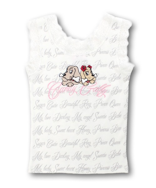 GALFY（ガルフィー）の「【GALFY/ガルフィー】ラブラブレースタンク（タンクトップ・レディース・ホワイト/スミクロ/ピンク・FREE）」の4枚目の写真