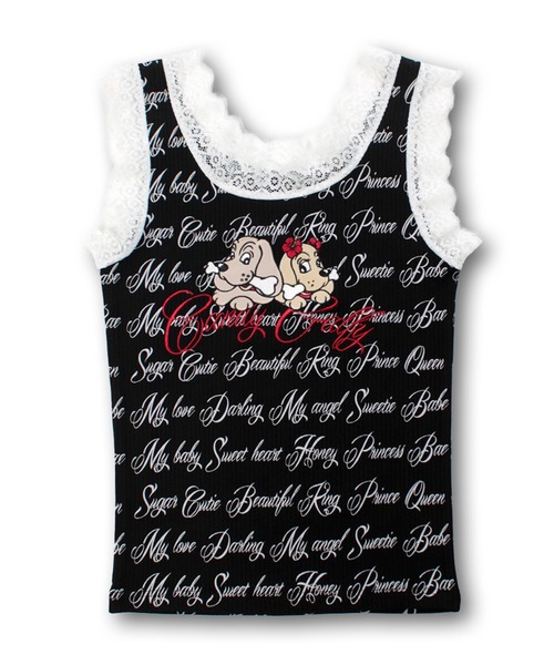 GALFY（ガルフィー）の「【GALFY/ガルフィー】ラブラブレースタンク（タンクトップ・レディース・ホワイト/スミクロ/ピンク・FREE）」の5枚目の写真