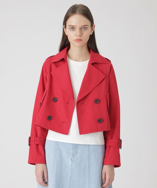 BLUE LABEL CRESTBRIDGE(ブルーレーベルクレストブリッジ)の「ショートトレンチコート(トレンチコート・レディース・ダークネイビー/グリーン/ベージュ/レッド・40/38/36)」の4枚目の写真