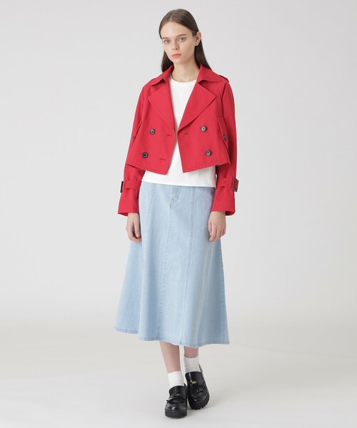 BLUE LABEL CRESTBRIDGE(ブルーレーベルクレストブリッジ)の「ショートトレンチコート(トレンチコート・レディース・ダークネイビー/グリーン/ベージュ/レッド・40/38/36)」の21枚目の写真