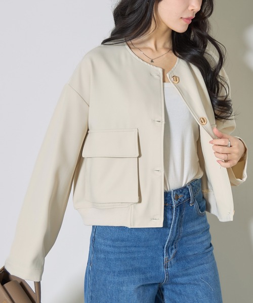 &. NOSTALGIA（アンドドットノスタルジア）の「【ZOZO限定】BIGポケットゴールドボタンジャケット（その他アウター・レディース・アイボリー/ブラック・M）」の8枚目の写真