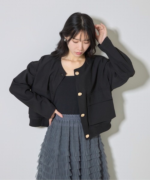 &. NOSTALGIA（アンドドットノスタルジア）の「【ZOZO限定】BIGポケットゴールドボタンジャケット（その他アウター・レディース・アイボリー/ブラック・M）」の16枚目の写真