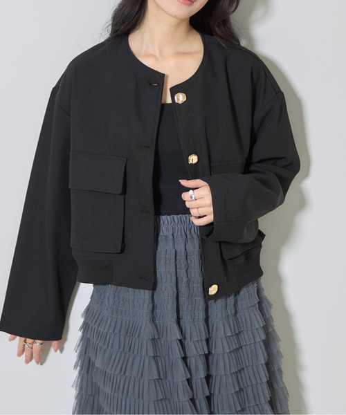 &. NOSTALGIA（アンドドットノスタルジア）の「【ZOZO限定】BIGポケットゴールドボタンジャケット（その他アウター・レディース・アイボリー/ブラック・M）」の13枚目の写真
