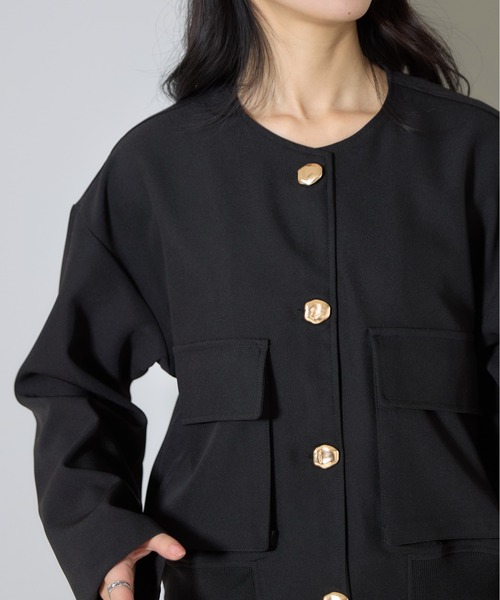 &. NOSTALGIA（アンドドットノスタルジア）の「【ZOZO限定】BIGポケットゴールドボタンジャケット（その他アウター・レディース・アイボリー/ブラック・M）」の21枚目の写真