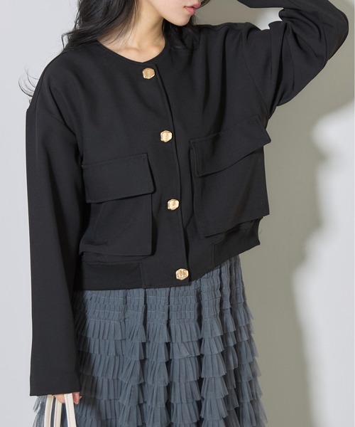 &. NOSTALGIA（アンドドットノスタルジア）の「【ZOZO限定】BIGポケットゴールドボタンジャケット（その他アウター・レディース・アイボリー/ブラック・M）」の22枚目の写真