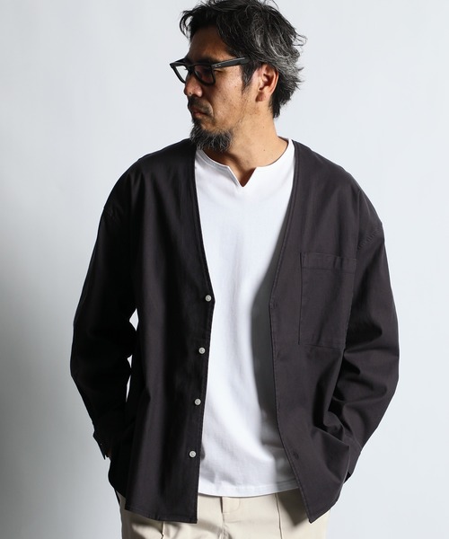 セール】ECO FRIENDLY DYE SHIRT CARDIGAN：製品染め ニュアンスカラー