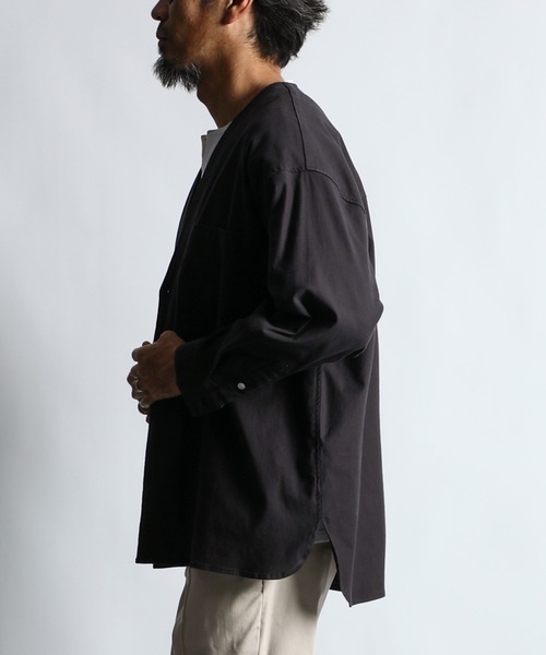 The DUFFER of ST.GEORGE(ザダファーオブセントジョージ)の「ECO FRIENDLY DYE SHIRT CARDIGAN:製品染め ニュアンスカラー シャツカーディガン(シャツ/ブラウス・メンズ・ネイビー/チャコールグレー/ダークグリーン・X-LARGE/LARGE/MEDIUM/SMALL)」の10枚目の写真