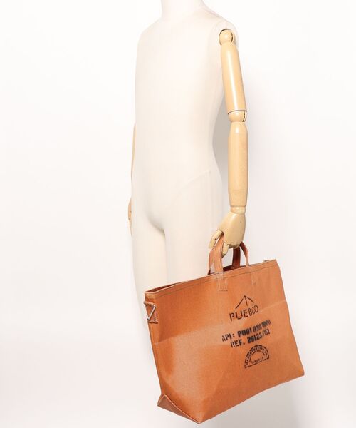 PUEBCO bag プエブコ　トートバッグ RECYCLED PLASTIC STRIPE BAG Square（トートバッグ）｜PUEBCO