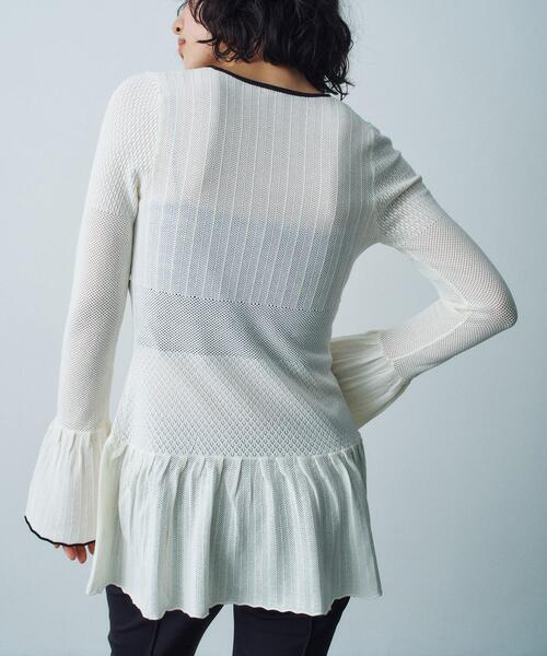CODE A（コードエー）の「◆lace tunic cardigan（カーディガン/ボレロ・レディース・オフホワイト/ブラック・00）」の10枚目の写真