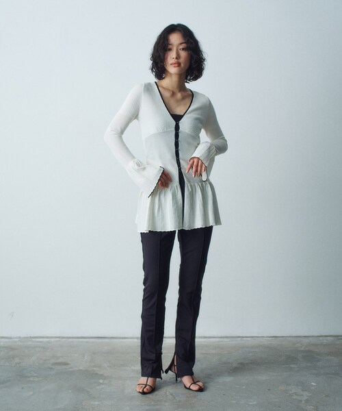 CODE A（コードエー）の「◆lace tunic cardigan（カーディガン/ボレロ・レディース・オフホワイト/ブラック・00）」の8枚目の写真