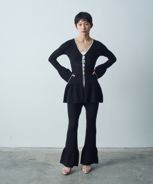 CODE A（コードエー）の「◆lace tunic cardigan（カーディガン/ボレロ・レディース・オフホワイト/ブラック・00）」の3枚目の写真