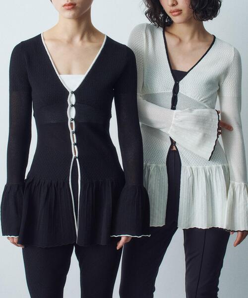 CODE A（コードエー）の「◆lace tunic cardigan（カーディガン/ボレロ・レディース・オフホワイト/ブラック・00）」の13枚目の写真