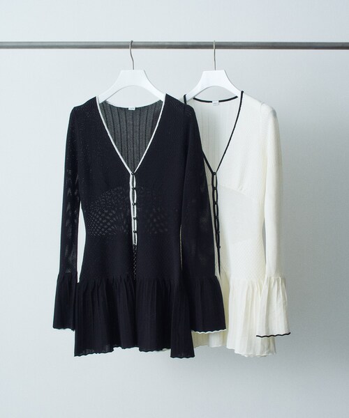 CODE A（コードエー）の「◆lace tunic cardigan（カーディガン/ボレロ・レディース・オフホワイト/ブラック・00）」の12枚目の写真