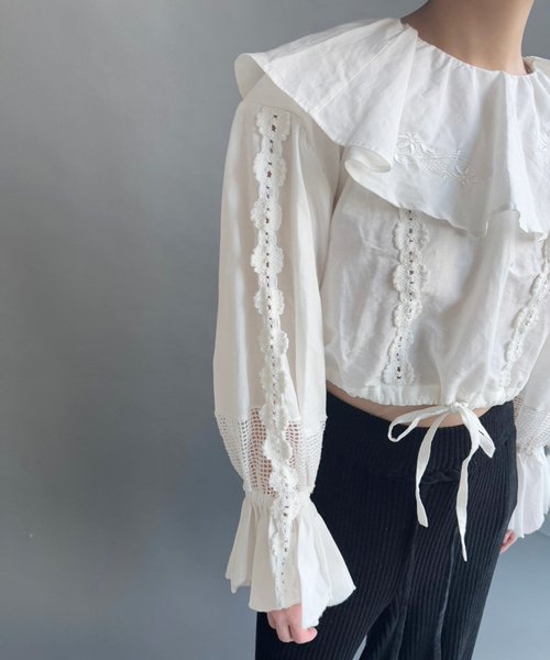 EDIT. FOR LULU(エディットフォールル)の「【DECO dequis 1985/デコ・デ・ピュイ】HEMP COTTON CROPPED SHIRTS(シャツ/ブラウス・レディース・ホワイト・FREE)」の2枚目の写真