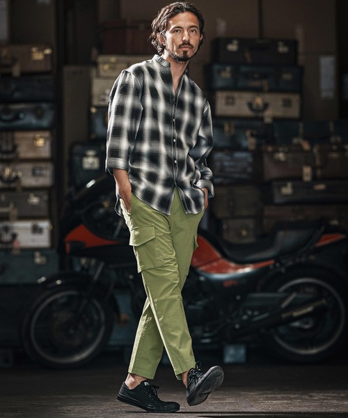 wjk reluxe(ダブルジェーケーリラックス)の「mp13265-ripstop cargo easy pants カーゴパンツ(カーゴパンツ・メンズ・ブラック/ホワイト/ライトカーキ・S/M/L)」の5枚目の写真
