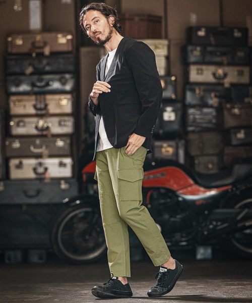 wjk reluxe(ダブルジェーケーリラックス)の「mp13265-ripstop cargo easy pants カーゴパンツ(カーゴパンツ・メンズ・ブラック/ホワイト/ライトカーキ・S/M/L)」の6枚目の写真