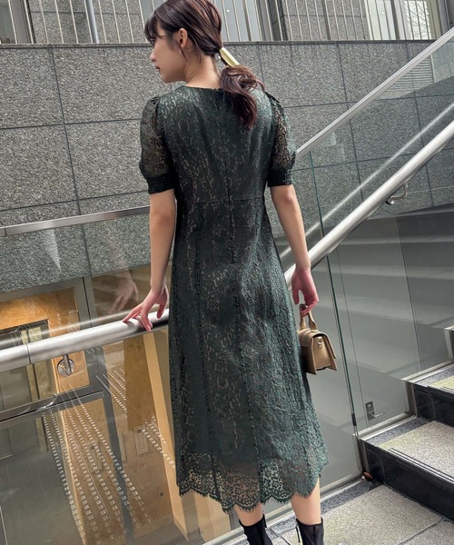 aity(アイティ)の「ヴィンテージフラワーレースVネックドレス 結婚式 二次会 成人式 同窓会 パーティードレス オケージョンドレス お呼ばれワンピース(ドレス・レディース・テラコッタ/マスタード/ブルーグレー/ピンク/ダークグリーン/ダークネイビー・38(M))」の22枚目の写真