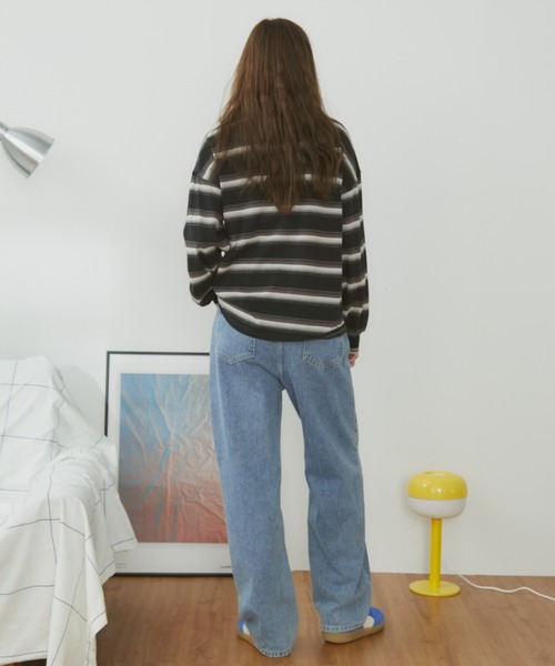 MERLOT(メルロー)の「マルチボーダーラガーシャツ(ポロシャツ・レディース・オフホワイト/ブラック・FREE)」の10枚目の写真