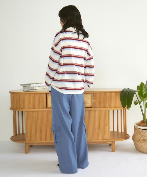 MERLOT(メルロー)の「マルチボーダーラガーシャツ(ポロシャツ・レディース・オフホワイト/ブラック・FREE)」の19枚目の写真