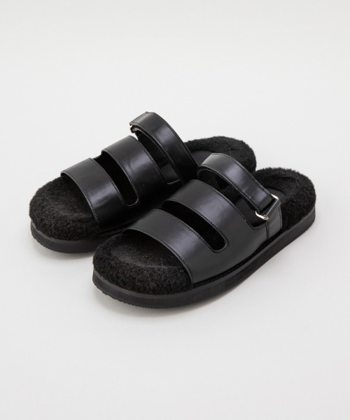 LE VERNIS（ル・ベルニ）の「LE VERNIS(ル・ベルニ)Faux fur sandals（サンダル・レディース・ブラック/ベージュ/ネイビー・SMALL/LARGE/MEDIUM）」の13枚目の写真