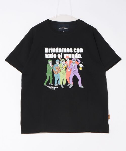 チャイハネ（チャイハネ）の「【チャイハネ】YOKOHAMA BEER×grn×Amina ドリベラメンズTシャツ（Tシャツ/カットソー・メンズ・ブラック/ホワイト/イエロー・XL/L）」の2枚目の写真
