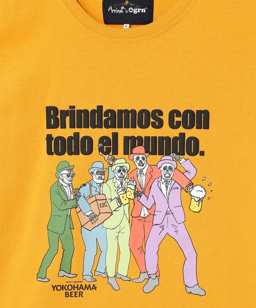 チャイハネ（チャイハネ）の「【チャイハネ】YOKOHAMA BEER×grn×Amina ドリベラメンズTシャツ（Tシャツ/カットソー・メンズ・ブラック/ホワイト/イエロー・XL/L）」の10枚目の写真