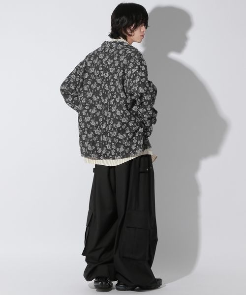 Anui(アニュイ)の「【UNISEX】フラワージャガードデニムジャケット(テーラードジャケット・レディース・ブルー/ブラック・MEDIUM)」の8枚目の写真