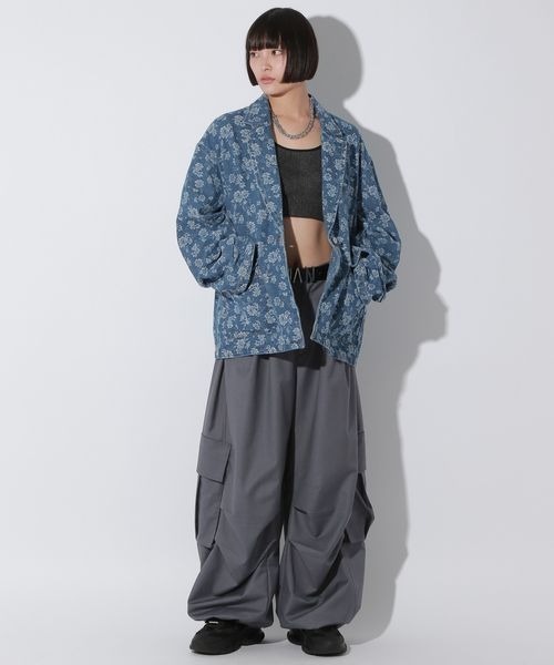 Anui(アニュイ)の「【UNISEX】フラワージャガードデニムジャケット(テーラードジャケット・レディース・ブルー/ブラック・MEDIUM)」の14枚目の写真