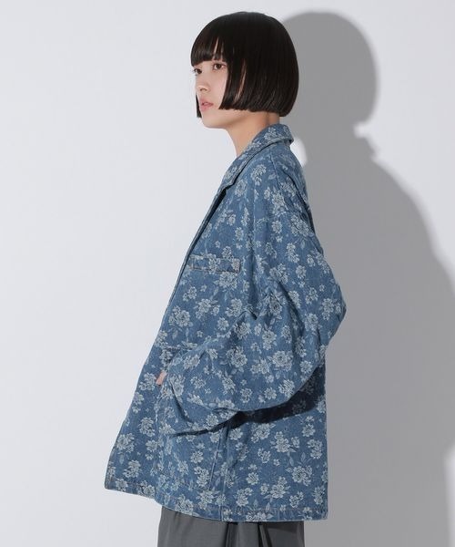 Anui(アニュイ)の「【UNISEX】フラワージャガードデニムジャケット(テーラードジャケット・レディース・ブルー/ブラック・MEDIUM)」の16枚目の写真