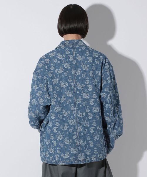 Anui(アニュイ)の「【UNISEX】フラワージャガードデニムジャケット(テーラードジャケット・レディース・ブルー/ブラック・MEDIUM)」の17枚目の写真