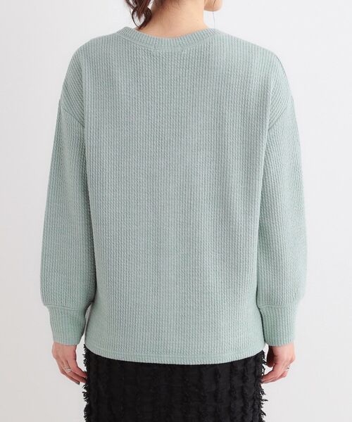 SHOO・LA・RUE（シューラルー）の「【S-LL】柔らかさが癖になる 凹凸Vネックカーディガン（カーディガン/ボレロ・レディース・グリーン系/オレンジ系/ベージュ/グレー・01/02/03/04）」の18枚目の写真