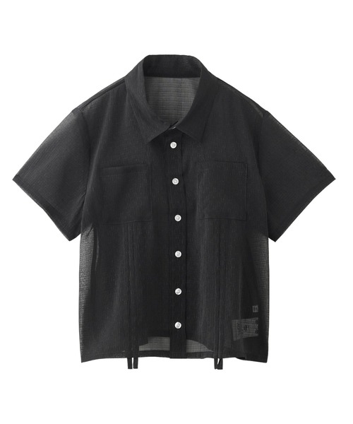 GARCONS ブラック透け感シャツ COMME des GARCONS HOMME PLUS(コムデギャルソンオムプリュス