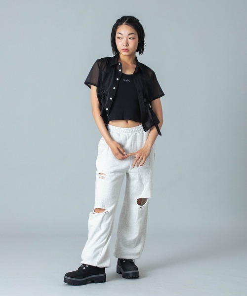 クローゼットガール セール】FRONT DRAWSTRING S/S SHIRT（シャツ/ブラウス）｜X