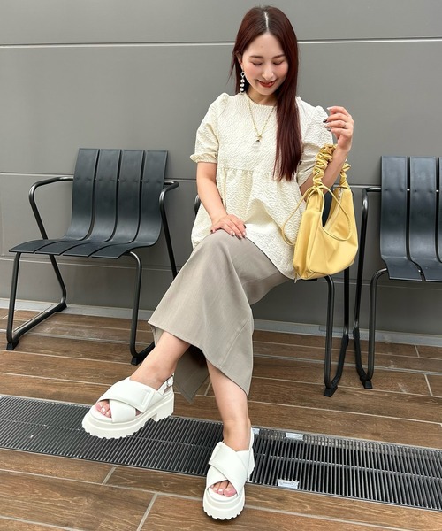 セール】日本製 本革 サンダル クロスパデット レザー 厚底