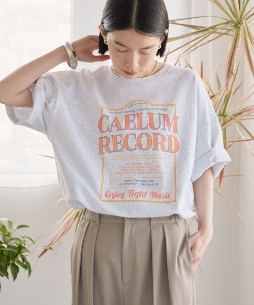 AMERICAN HOLIC（アメリカンホリック）の「レコードグラフィックTシャツ（Tシャツ/カットソー・レディース・ブラック/ピンク/杢グレー・FREE）」の2枚目の写真